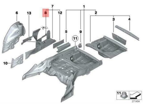 41007259530 - OEM BMW F06 F06N F10 ACTIVATED CARBON CONTAINER BRACKET 41007259530 GENUINE
