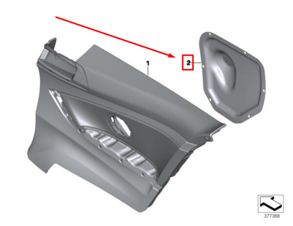 41007294290 - BMW 1 F21 side part cover rear right 41007294290 7294290 NEW ORIGINAL