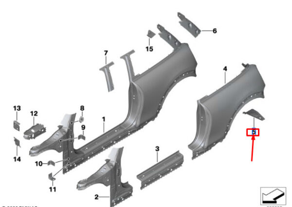 41007387967 - Mini Cooper F56, Left Wheel Arch Trim, 41007387967, Genuine Part