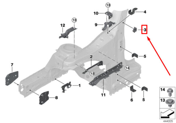 41007389468 - NEW MINI F56 RIGHT SIDE PANEL PILLAR A BRACKET 41007389468 7389468 GENUINE