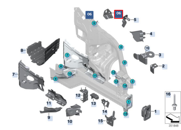 41007397235 - New BMW X5 F15 M F85 Side Panel Bracket Upper Left 41007397235 7397235 Genuine