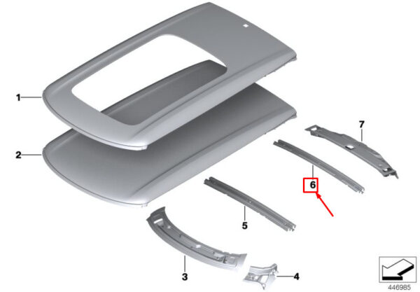 41007430895 - MINI CLUBMAN F54 REAR ROOF BOW 41007430895 7430895 NEW GENUINE