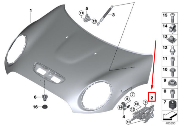 41007438920 - NEW MINI CLUBMAN F54 FRONT RIGHT BONNET 41007438920 7438920 ORIGINAL