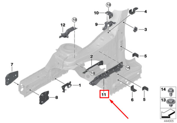 41007438923 - NEW MINI F54 FRONT LEFT DEFORMER BRACKET 41007438923 7438923 GENUINE