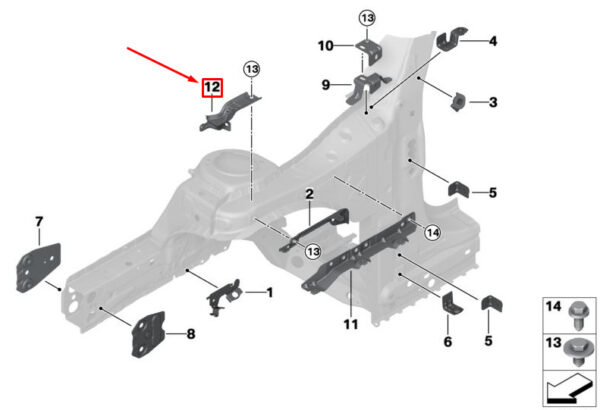 41007438925 - NEW MINI CLUBMAN F54 FRONT LEFT GAS SPRING BRACKET 7438925 41007438925 ORIGINAL