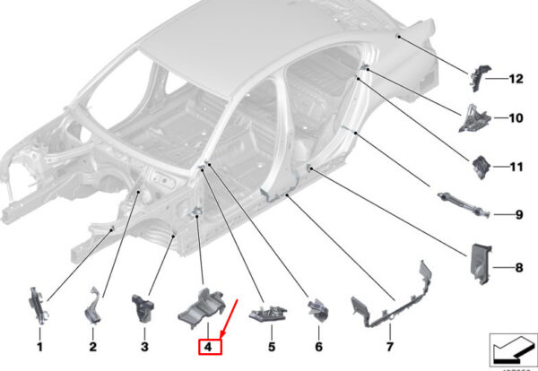 41007463961 - BMW 3 G20 left lower column, A-molded part 41007463961, new original