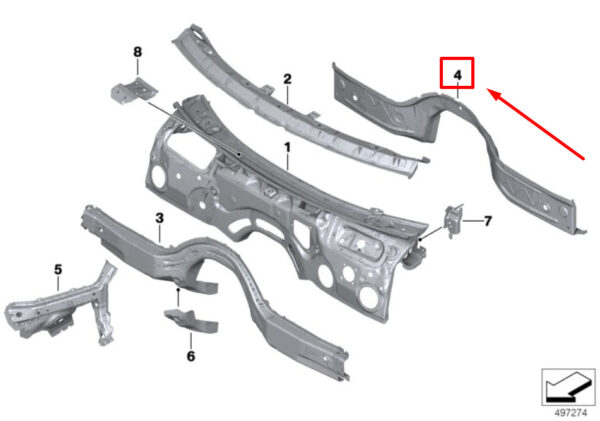 41007488016 - BMW 3 SERIES G20, G28 FRONT FAIRING REINFORCEMENT 41007488016 7488016 NEW GENUINE