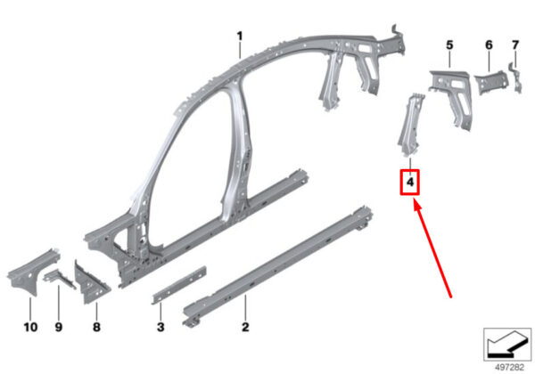 41007488096 - BMW 3 G20 Right C-Pillar Support 7488096 41007488096 NEW ORIGINAL