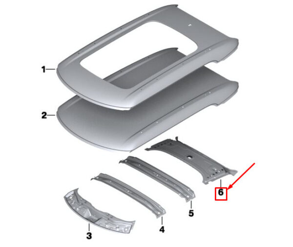 41009805616 - MINI COUNTRYMAN R60 REAR UPPER ROOF WINDOW FRAME 41009805616 NEW GENUINE