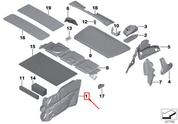41009810880 - MINI PACEMAN R61 FRONT RIGHT DOOR SOUND INSULATION 41009810880 NEW GENUINE