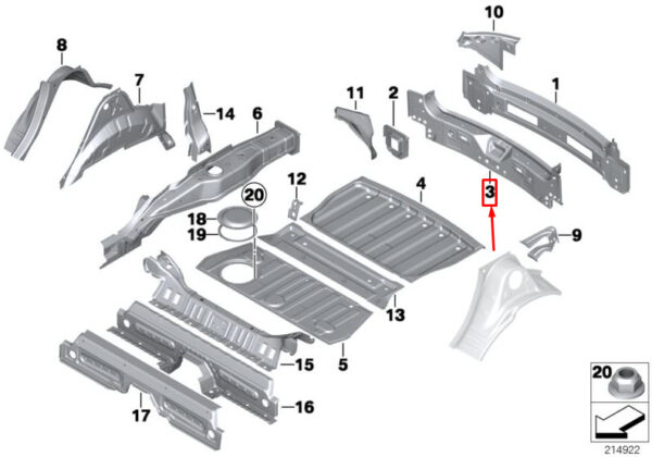 41009813420 - MINI PACEMAN R61 REAR PANEL INTERIOR INTERIOR 9813420 41009813420 NEW GENUINE