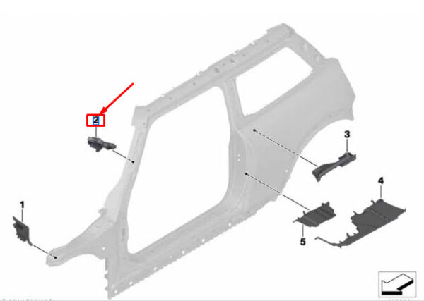 41107287625 - MINI COOPER F56 LEFT BAFFLE PLATE A-PILLAR 41107287625 NEW GENUINE