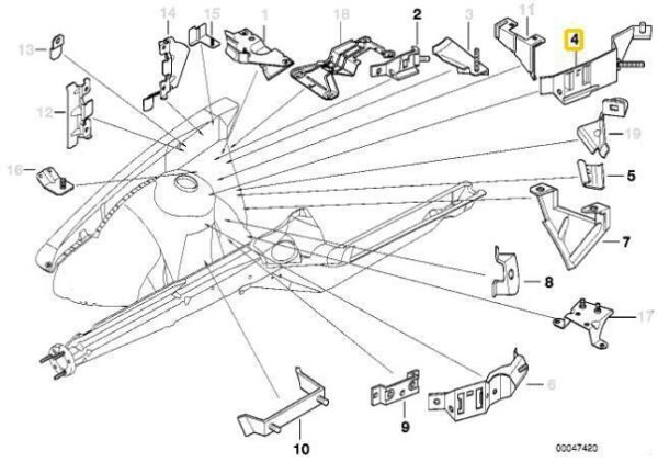 41112491298 - ORIGINAL OEM BMW E36 M3 Z3 M Expansion Tank Support Bracket
