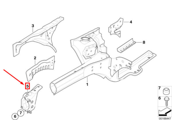 41117137953 - NEW MINI CONVERTIBLE R52 FRONT LEFT CROSS BRACKET 41117137953 ORIGINAL