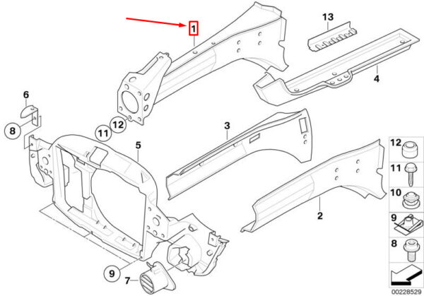 41117138621 - MINI Cooper R50, R53 front left engine support base 41117138621