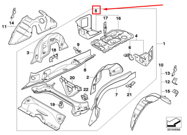 41117145312 - BMW 3 E90 Boot Floor Rear Right 41117145312 7145312 NEW GENUINE