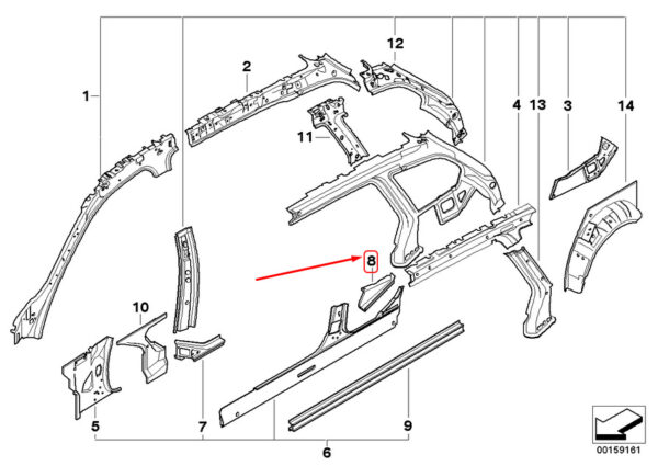 41117157729 - BMW 3 E90 Left Component Reinforcement 41117157729 7157729 NEW REAL