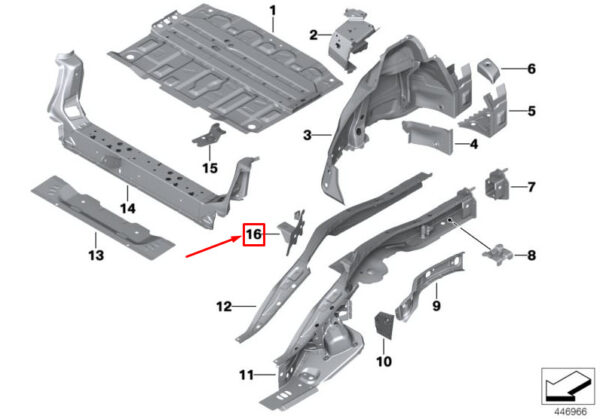 41117446119 - MINI CLUBMAN F54 REAR LEFT BACKREST BRACKET 41117446119 NEW GENUINE