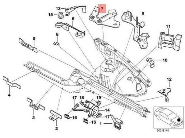 41148190357 - OEM BMW E39 SEDAN WAGON FUEL STRAINER BRACKET 41148190357 GENUINE NEW