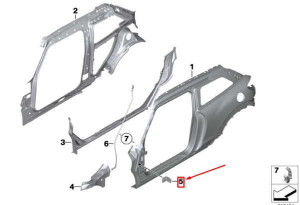 41359805592 - MINI COUNTRYMAN R60 CENTER SIDE PANEL MOUNT 9805592 41359805592 NEW GENUINE