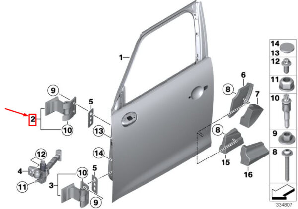 41517046055 - MINI COUNTRYMAN R60 FRONT LEFT DOOR HINGE 7046055 41517046055 NEW GENUINE