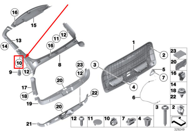 46637684304 - NEW BMW 5 F07 CASE TRIM CLIP CLAMP 46637684304 7684304 ORIGINAL
