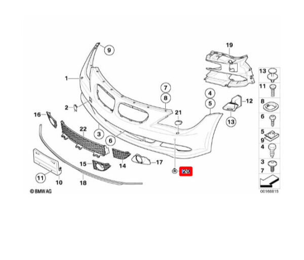 51110443135 - BMW 6 E63LCI Front Parking Sensor Holder  51110443135 NEW GENUINE