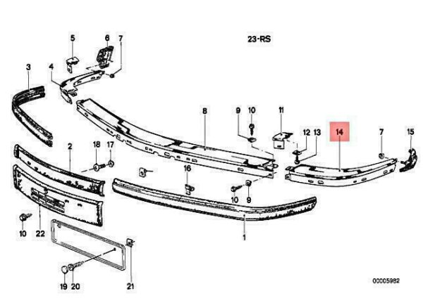 51111880561 - OEM BMW E23 728 728I 728IS 730 732I 733I 735I BUMPER FRONT LEFT 51111880561 NEW
