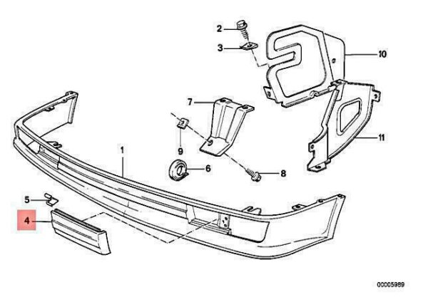 51111967470 - OEM BMW E24 635CSI M6 M635CSI COUPE COVERING RIGHT 51111967470 GENUINE NEW