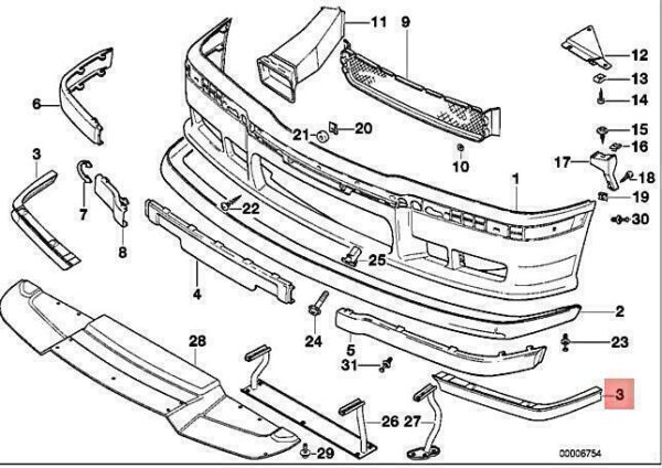 51112264029 - OEM BMW CMS E36 316I 318I 318IS 318TDS 320I HOUSING BOTTOM LEFT 51112264029 NEW