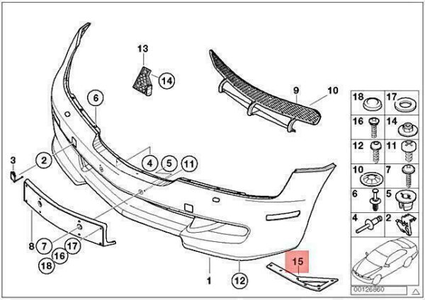 51112268675 - OEM BMW Z3 Z3 M3.2 CABRIO COUPE ROADSTER SPACER LEFT 51112268675 GENUINE NEW