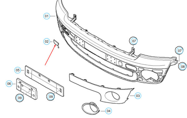 51112753996 - Mini Cooper R56 Front Bumper Towing Hook Eyelet Cover 51112753996 2753996