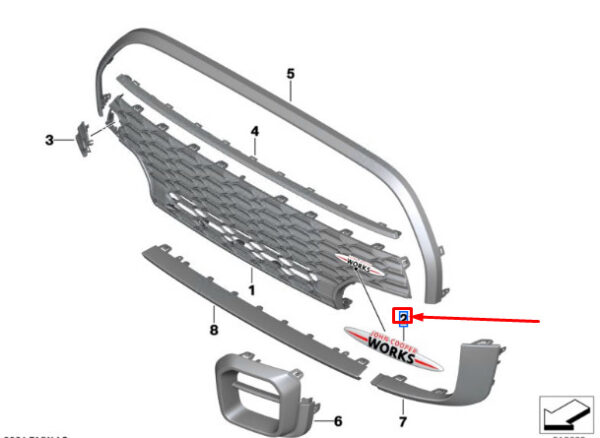 51115A346F8 - Mini Cooper F56 Front Grille Emblem, 51115A346F8, Genuine Part