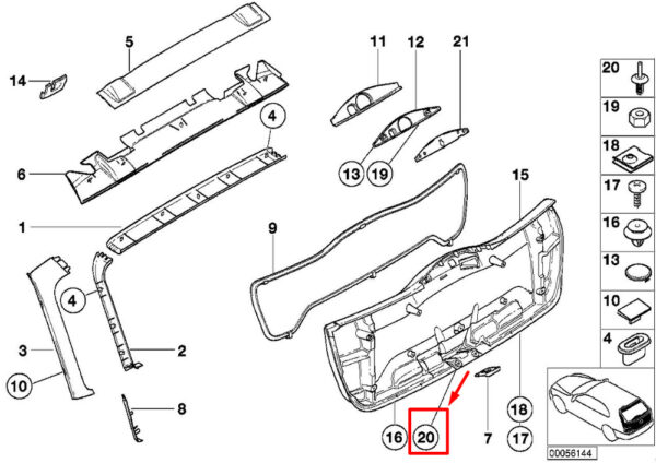 51117011071 - NEW BMW E46 316I 316TI 318D 318I 318TD 318TI EXPAND BY RIVET 51117011071
