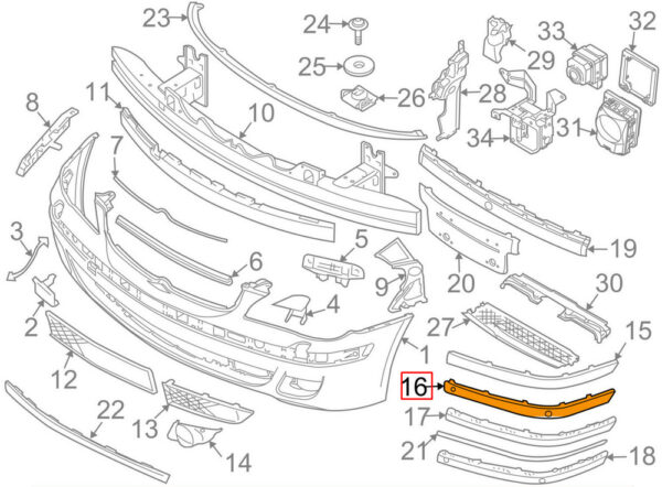 51117142191 - BMW 7 E65 Front Left Bumper Bar 51117142191 2003 NEW GENUINE