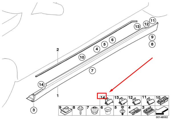 51117160452 - NEW BMW 7 E66 SIDE SKIRT CLIP 7160452 51117160452 GENUINE