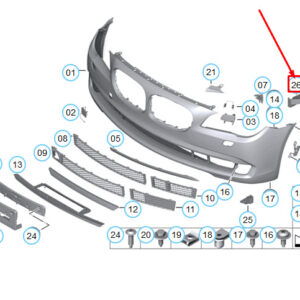 51117207151 - NEW BMW 7 F01 FRONT BUMPER LEFT ADAPTER PLATE 51117207151 7207151 OEM