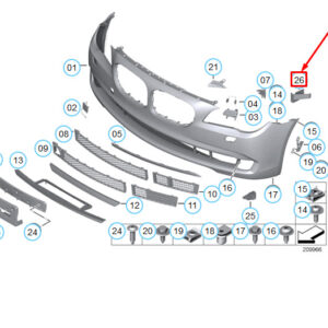 51117207152 - NEW BMW 7 F01 FRONT BUMPER RIGHT ADAPTER PLATE 51117207152 7207152 OEM