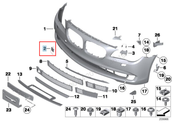 51117210880 - NEW BMW 7 F04 FRONT BUMPER DRAW HOOK EYE COVER 51117210880 7210880 2012