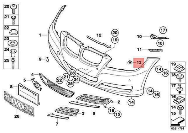 51117213857 - OEM BMW M3 CRT E90 E91 316D 316I SET MOUNTS PDC SENSOR FRONT 51117213857 NEW