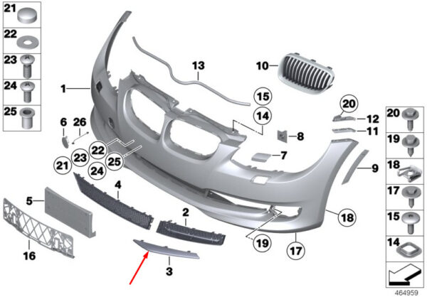 51117229181 - NEW BMW 3 Series e92 FRONT APRON LEFT FINISHER TRIM 51117229181 7229181 2009