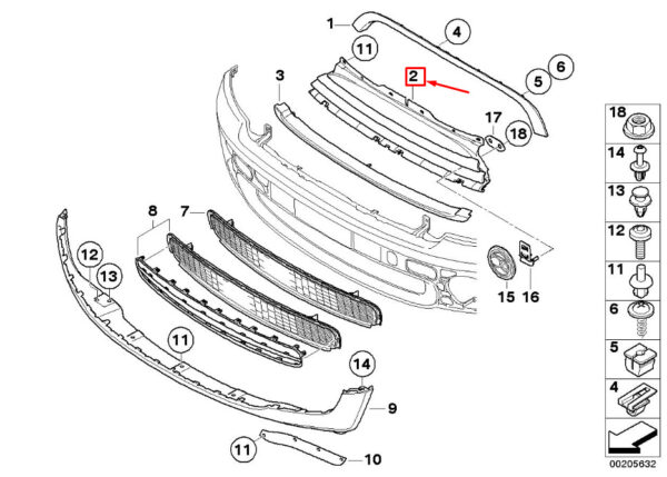 51117229333 - MINI COOPER R56 Front Grill 7229333 51117229333 NEW ORIGINAL