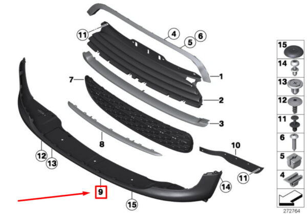 51117248788 - NEW MINI CONVERTIBLE R57 LCI LOWER FRONT SPOILER 51117248788 ORIGINAL