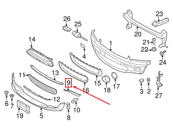 51117250780 - NEW MINI R55 R56 R57 R58 R59 RIGHT FRONT BUMPER LIP DEFLECTOR GENUINE