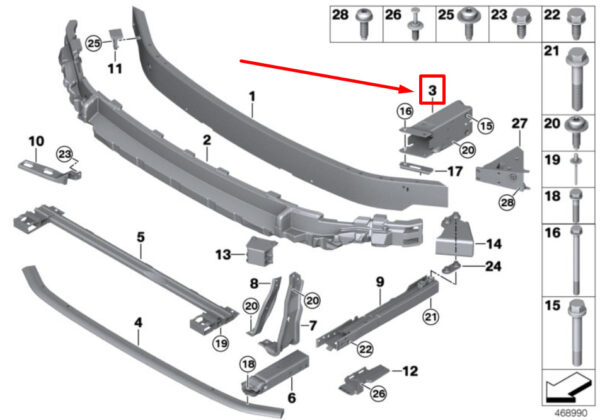 51117301580 - NEW MINI COOPER F55 RIGHT DEFORMATION ELEMENT 7301580 51117301580 ORIGINAL