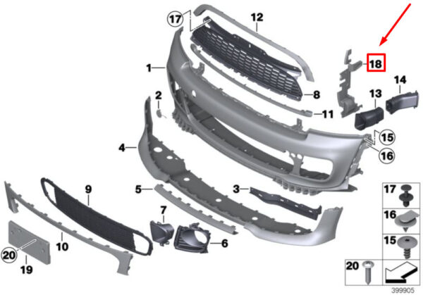 51117301991 - NEW MINI CONVERTIBLE R57 LCI FRONT LEFT AERO BUMPER AIR CHANNEL 51117301991