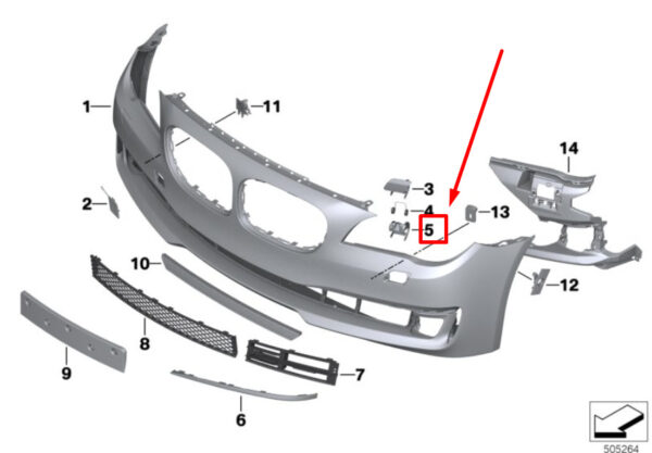 51117313506 - NEW BMW 7 F01, F02 FRONT RIGHT BAR 51117313506 7313506 ORIGINAL