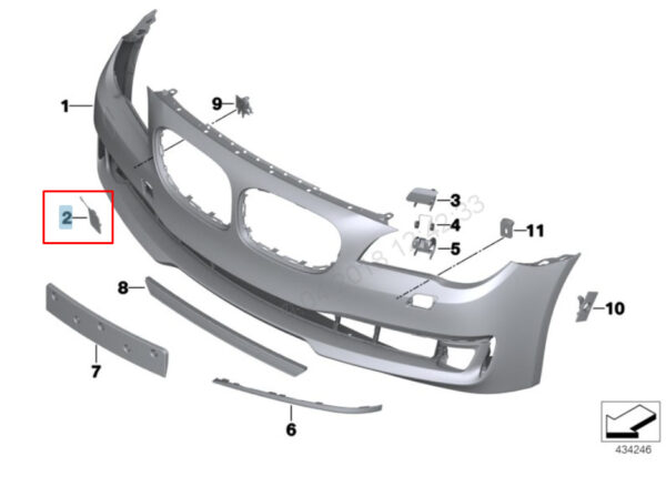 51117335048 - BMW 7 F01 front bumper towing hook eye cover 51117335048 2015 NEW