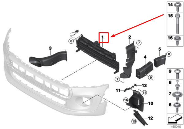 51117339096 - NEW MINI COOPER F55 AIR CHANNEL WITH FLAP CONTROL 7339096 51117339096 ORIGINAL