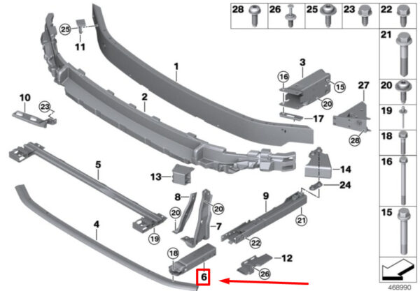 51117351526 - NEW MINI CLUBMAN F54 FRONT RIGHT DEFORMATION ELEMENT 51117351526 7351526